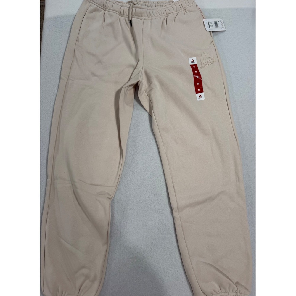 Reebok Womens Table Jogger Pumice Stone Fleece Sweatpants REW253PA0407 M